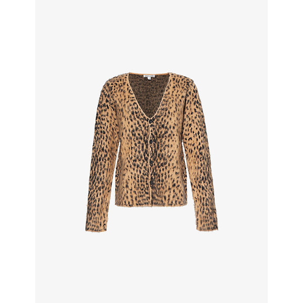 Jaded London Leopard chuck brushed-knit cardigan