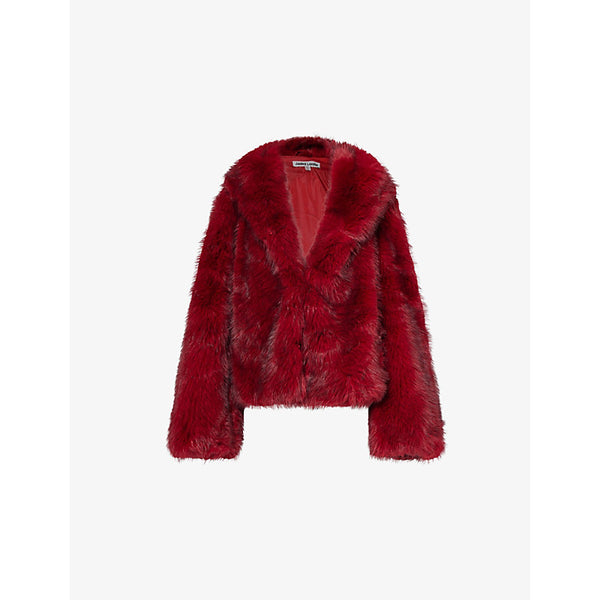 Jaded London Hooded shawl-collar relaxed-fit faux-fur coat