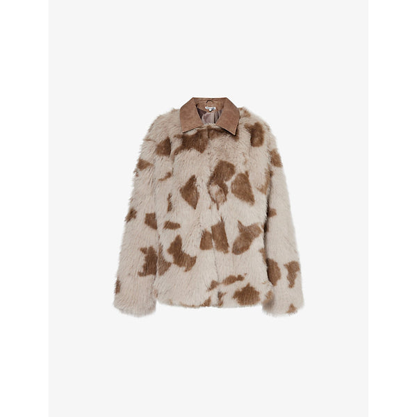 Jaded London Lorax two-slip-pockets relaxed-fit faux-fur coat