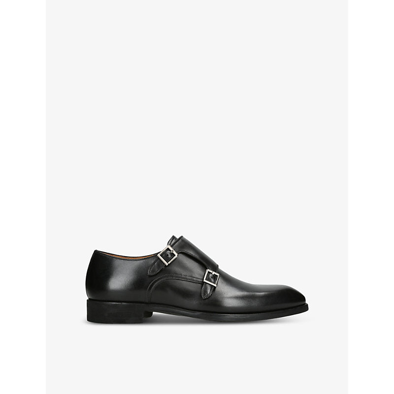 Magnanni Madis double-buckle leather monk shoes