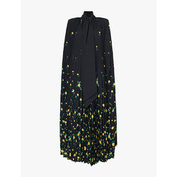 Max & Co MAX&Co. x Richard Quinn Sharon floral-pattern woven maxi cape dress | MAX & CO