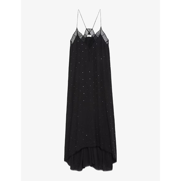 Zadig&Voltaire Risty rhinestone-embellished woven maxi dress