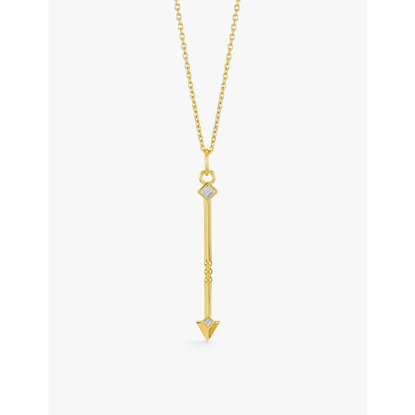 Rachel Jackson North Star Arrow 22ct gold-plated sterling-silver white topaz necklace