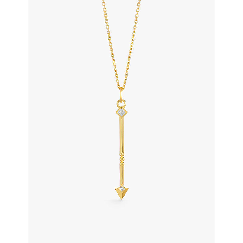 Rachel Jackson North Star Arrow 22ct gold-plated sterling-silver white topaz necklace