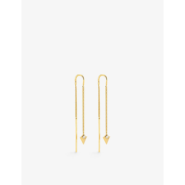 Rachel Jackson Arrow Spike Threader 22ct gold-plated sterling-silver earrings