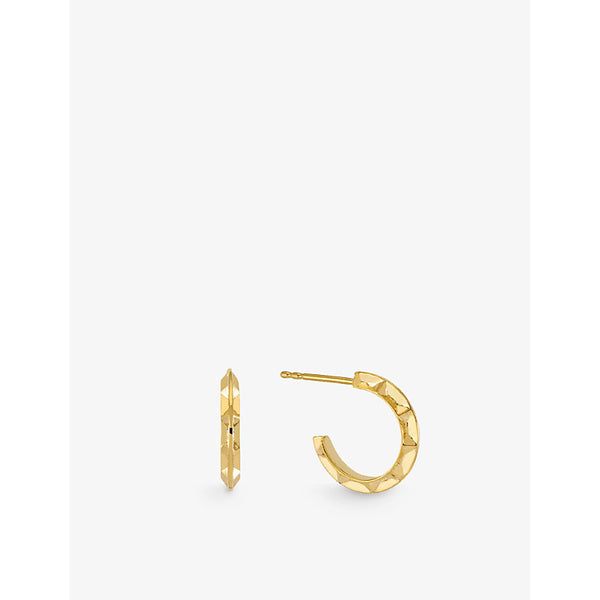 Rachel Jackson Mini Arrow Spike 22ct gold-plated sterling-silver hoop earrings