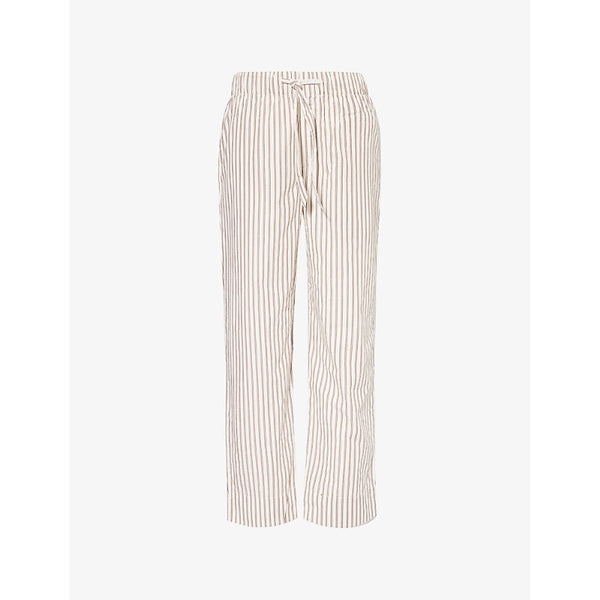 Tekla Striped drawstring-waistband straight-leg mid-rise organic-cotton pyjama trousers