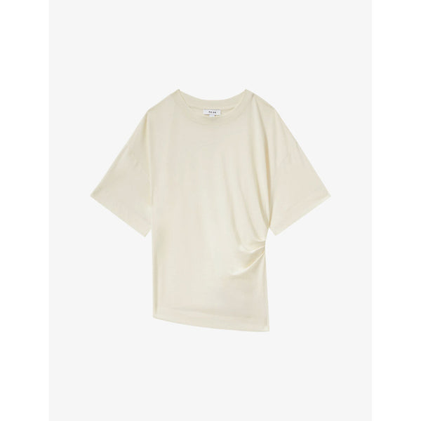 Reiss Audrey draped cotton-blend T-shirt