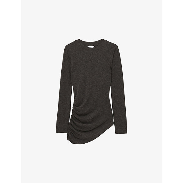 Reiss Lucia asymmetric wool-blend top