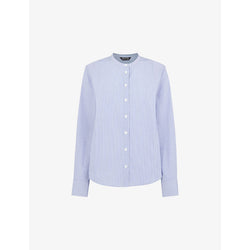  Whistles Striped grandad-collar cotton shirt