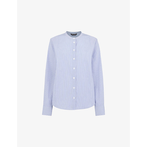  Whistles Striped grandad-collar cotton shirt