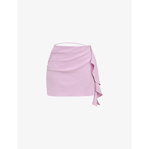  Mistress Rocks Draped frill woven mini skirt