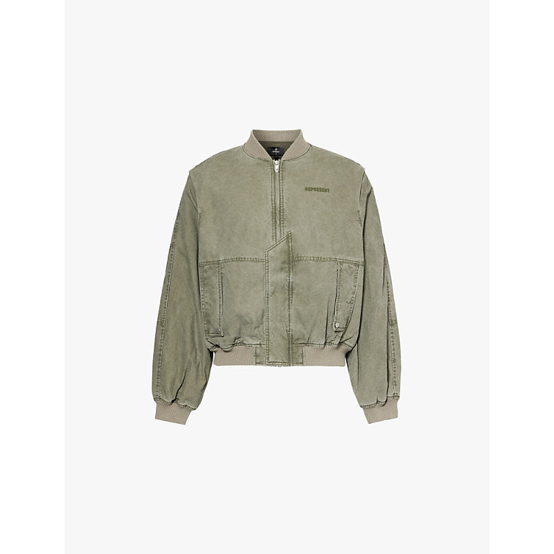  Represent Inset buttoned-pockets relaxed-fit cotton jacket