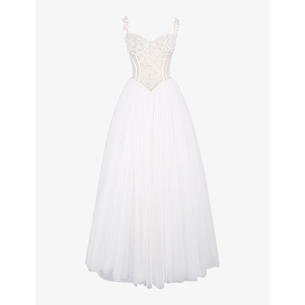 House Of Cb Nathalie lace-embroidered full-skirt woven bridal gown | HOUSE OF CB