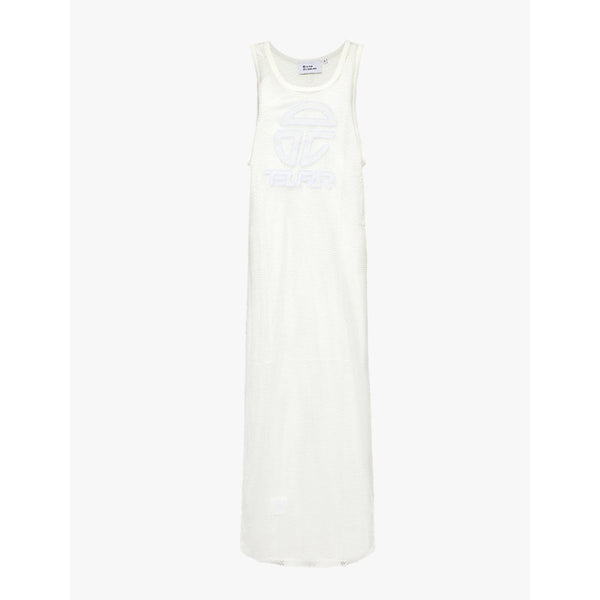 Telfar Ringer brand-patch sleeveless mesh maxi dress | TELFAR