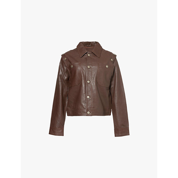 Telfar Convertible oversized leather jacket