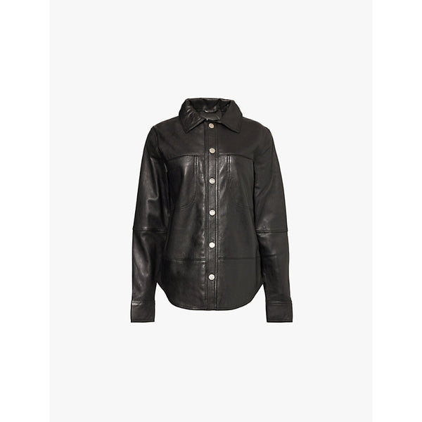 Telfar Press-stud long-sleeve leather jacket