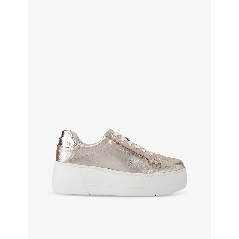 Dune Episode flatform metallic-leather low-top trainers | Dune