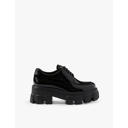 Prada Monolith lace-up patent-leather loafers