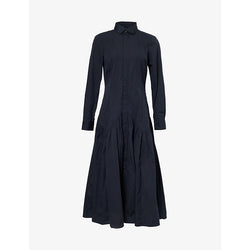 Polo Ralph Lauren Flared long-sleeves cotton-blend maxi dress | POLO RALPH LAUREN