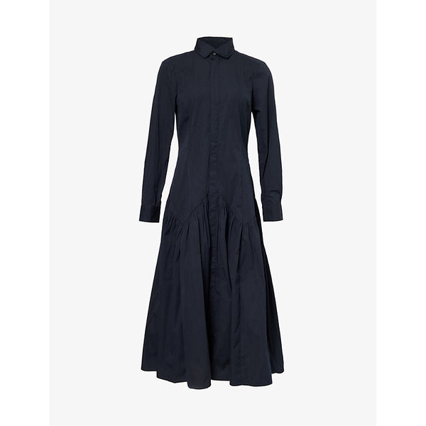 Polo Ralph Lauren Flared long-sleeves cotton-blend maxi dress