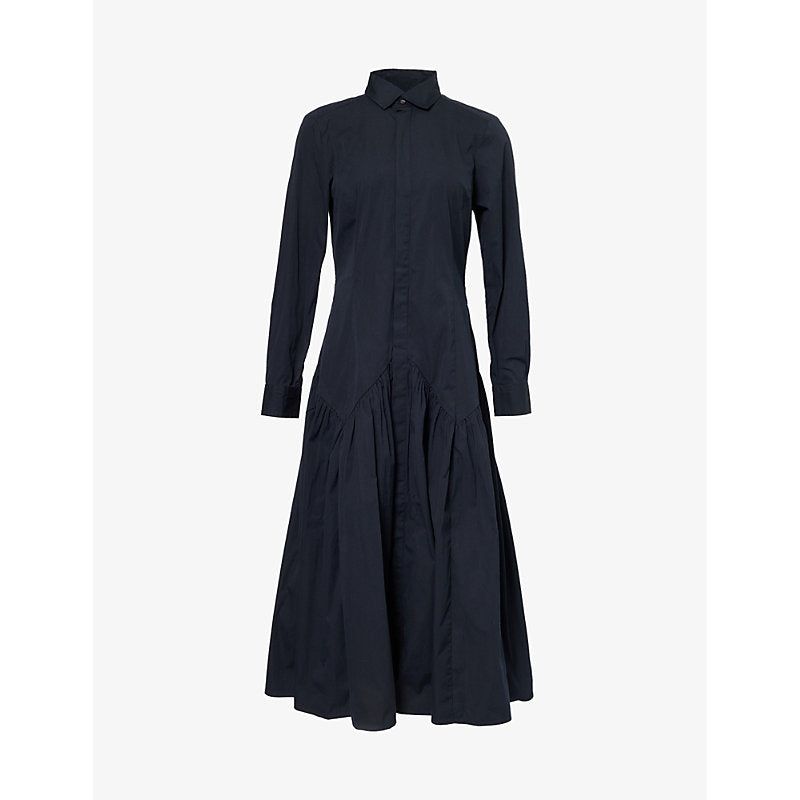 Polo Ralph Lauren Flared long-sleeves cotton-blend maxi dress | POLO RALPH LAUREN