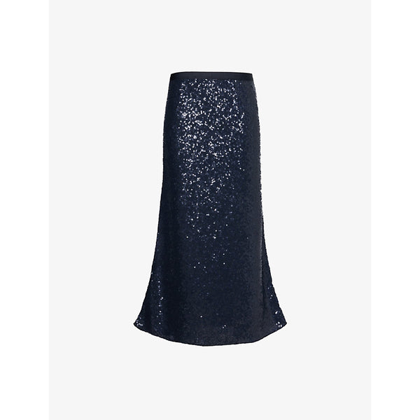 Polo Ralph Lauren Sequinned A-line knitted midi skirt