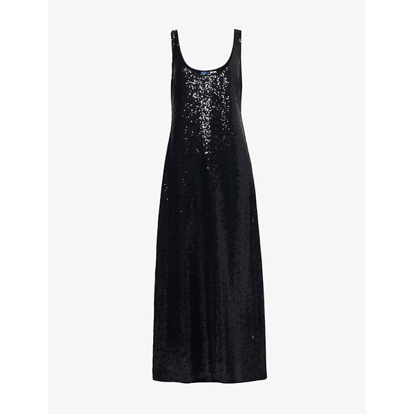 Polo Ralph Lauren Sequin-embellishment shoulder-straps woven midi dress