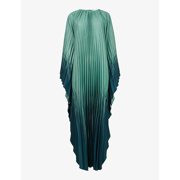 Leem Round-neck wide-sleeves pleated woven kaftan