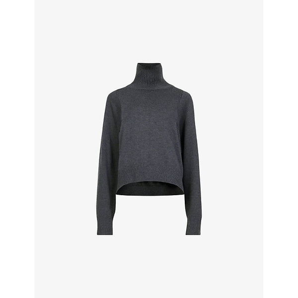 Leem Funnel-neck boxy-fit knitted jumper