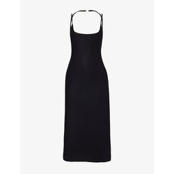 Gucci Scoop-neck shoulder-strap wool midi dress | GUCCI