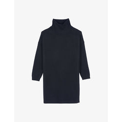 The Kooples High-neck dropped-shoulder cashmere-blend midi dress | THE KOOPLES