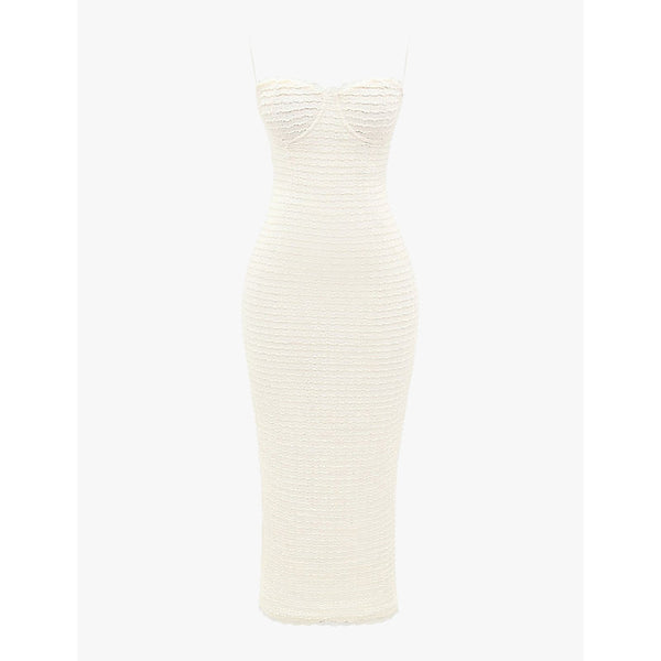 House Of Cb Elinor frill-lace crochet-knit midi dress | HOUSE OF CB