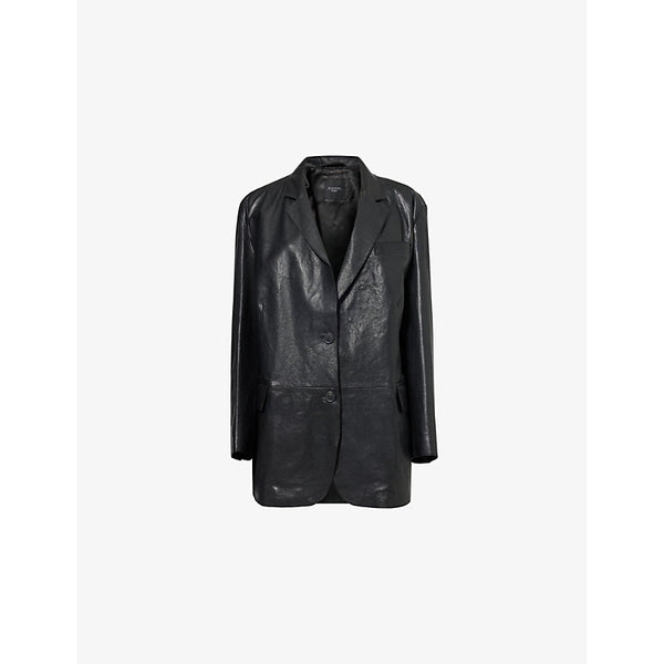 Weekend Max Mara Panelled single-breasted leather blazer