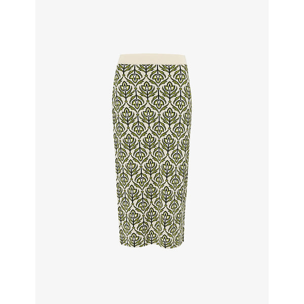 Weekend Max Mara Lena floral-print knitted midi skirt