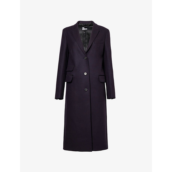 The Kooples Notched-lapels single-breasted regular-fit wool-blend coat