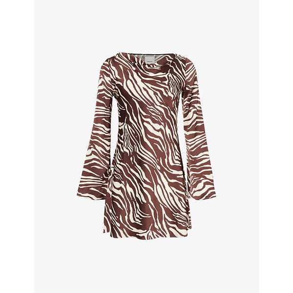 Reformation Pike animal-print satin mini dress | REFORMATION