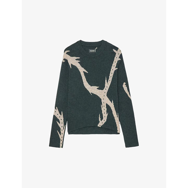 Zadig&Voltaire Markus graphic-intarsia cashmere jumper