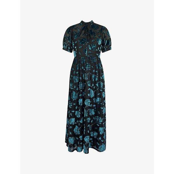 Ro&Zo Erin floral-pattern stretch-woven midi dress | RO&ZO