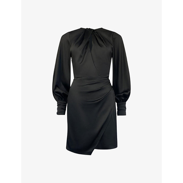 Ro&Zo Nadia twist-neck satin mini dress