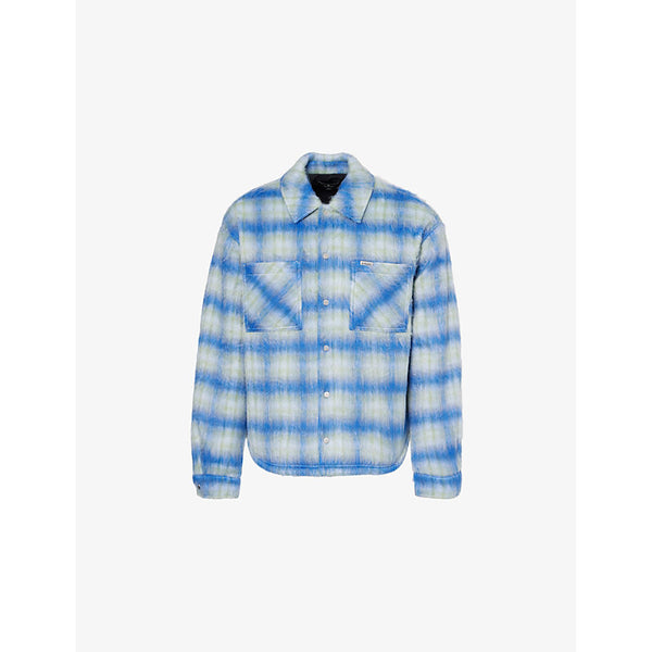 Represent Check-pattern hairy woven jacket