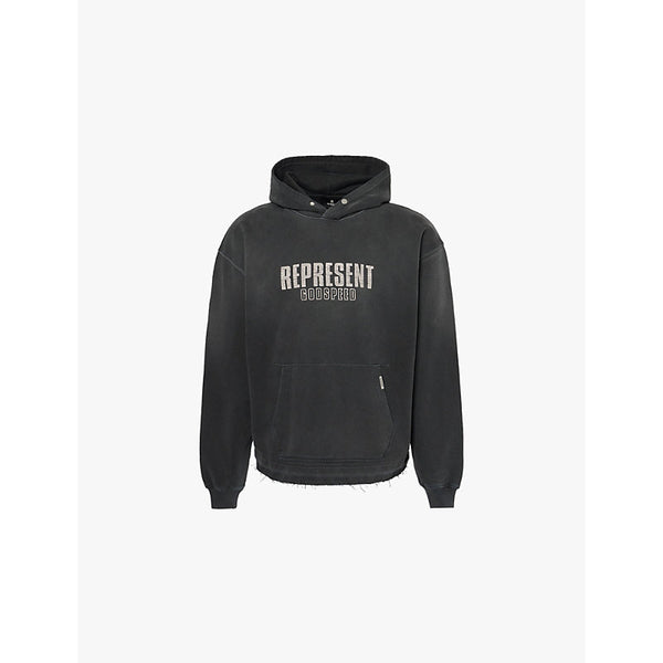 Represent Godspeed raw-hem cotton-jersey hoody