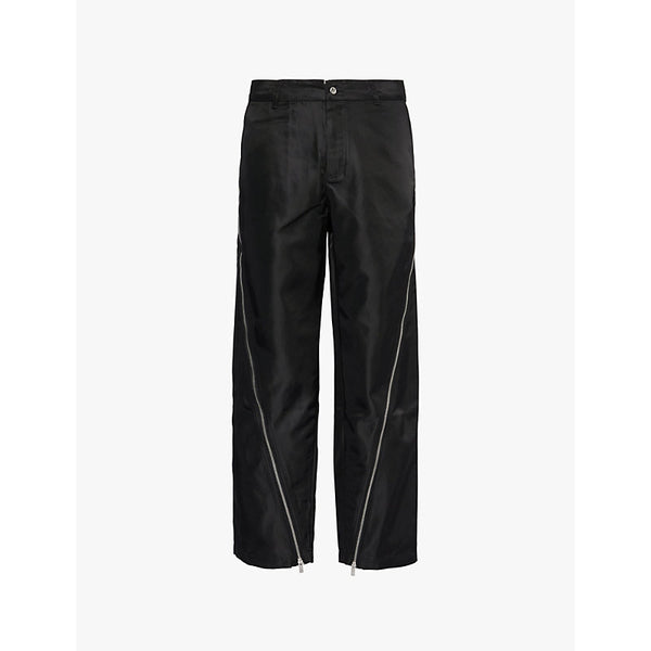 Represent Zip-panel straight-leg faille trousers