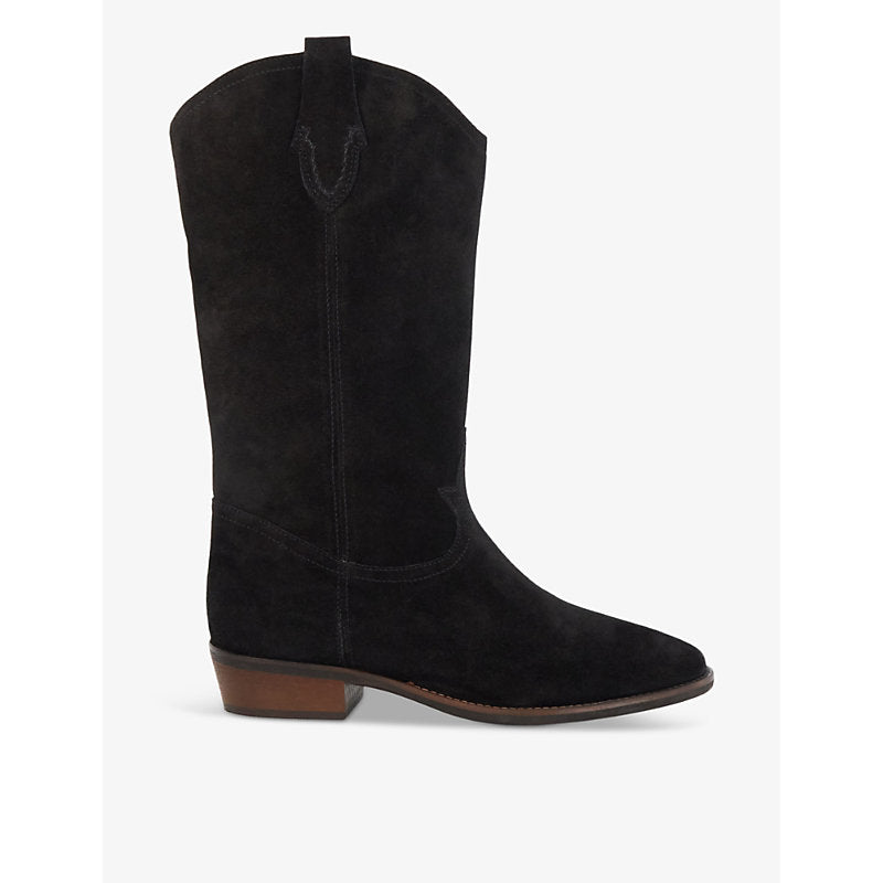 Dune Prickles round-toe suede cowboy boots