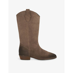 Dune Prickles round-toe suede cowboy boots