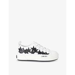 Amiri Court Stars star-patch canvas and leather low-top trainers | Amiri