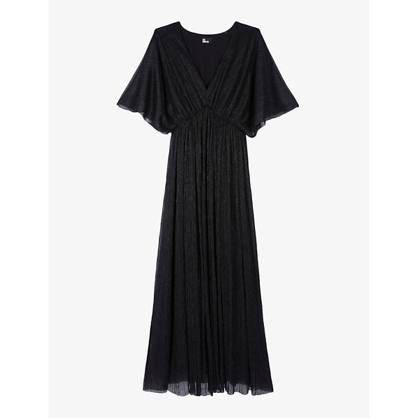 The Kooples V-neck elasticated-waist woven maxi dress | THE KOOPLES