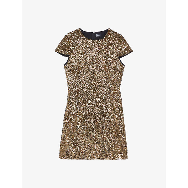 The Kooples Sequin-embellished slim-fit woven mini dress