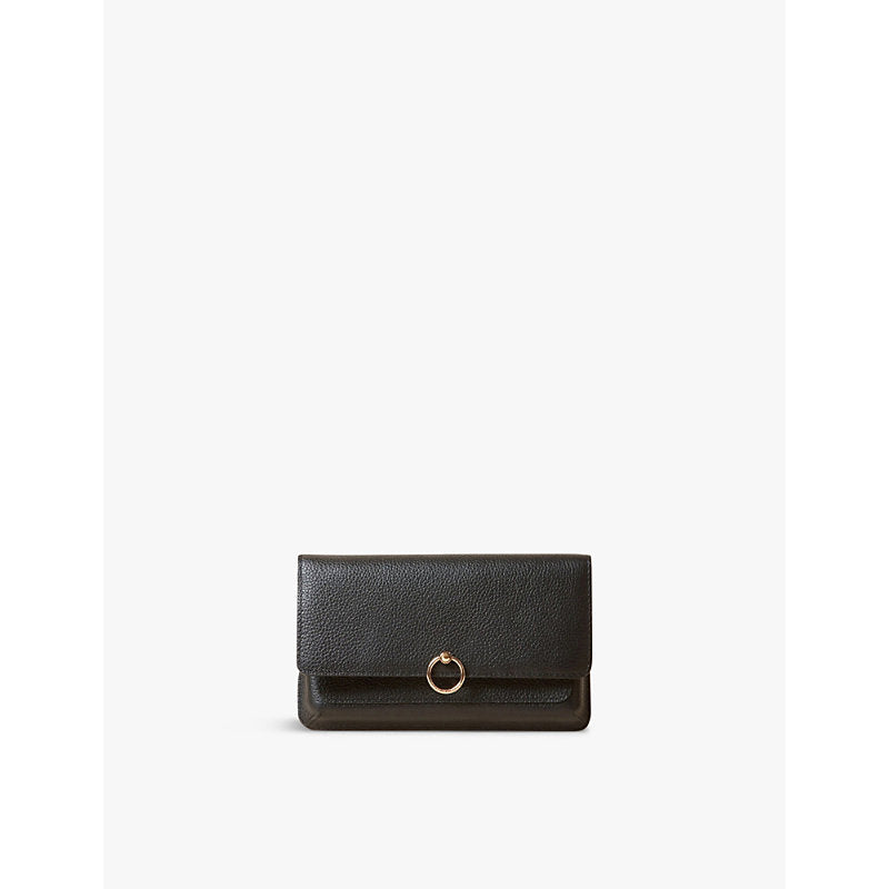 Womens Claudie Pierlot Anouck large leather clutch bag