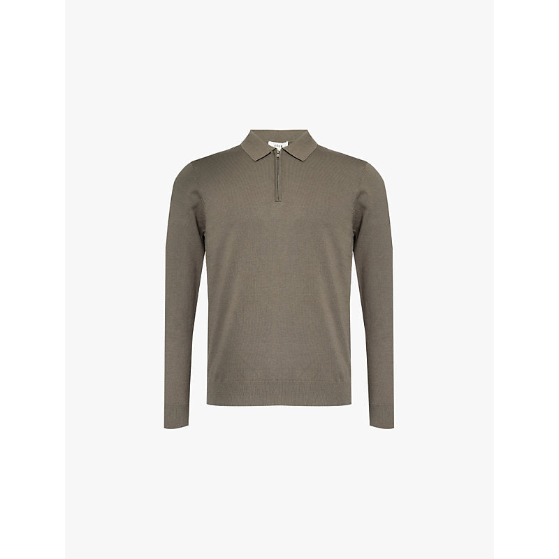  Arne Branded hardware knitted cotton polo shirt